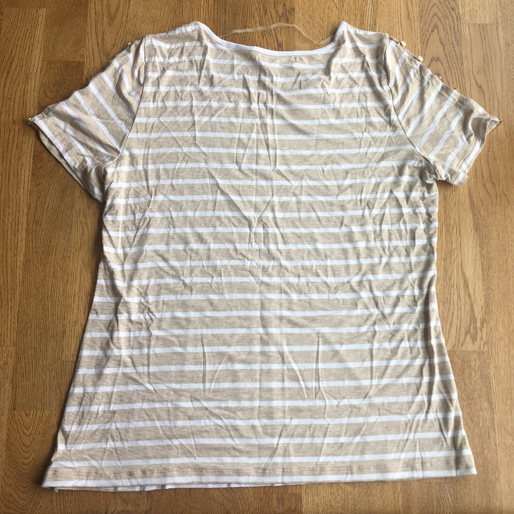 Dressbarn Striped Button Sleeve Top XL NWT - Picture 3 of 6